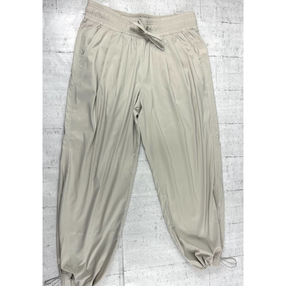 Athleta revive Tan drawstring waist adjustable ankle joggers size 8